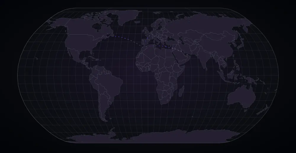 Carte du monde des implantations Richmedia : Casablanca, Dubaï, Montréal et Strasbourg